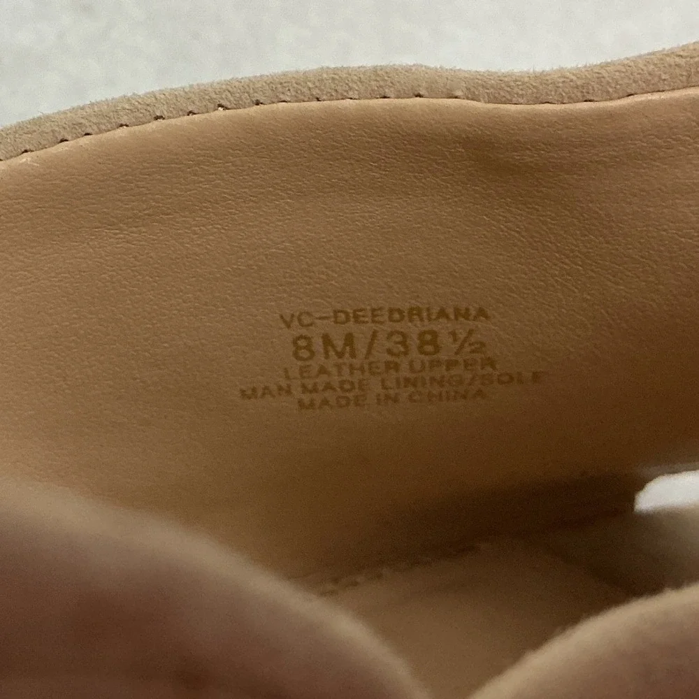 Vince Camuto Deedriana Tan Peep‑Toe Ankle‑Strap Wedge Sandals Women 8M